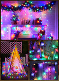 Minetom 4 Pack 30Ft 15 LED Multicolor Snowflake Holiday Lights Waterproof by Deal US