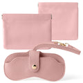 GQIRIL Mini Travel Cosmetic Bag Set 3PCS Waterproof Leather Pink by Deal US