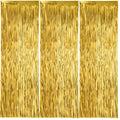Calmi Halloween Foil Fringe Curtain Backdrop 6.6x3.3ft Orange Purple Black 3Pack by Deal US