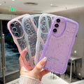 for Samsung Galaxy S23 5G Case 6.1",Cute Curly Wave Case with Star Glitter,Clear