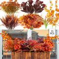 PARTY JOY 15 Bunches Artificial Fall Orchid Flowers 10x5x5in Autumn Decor by Deal US