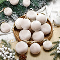 HyDren 24Pcs Beige Velvet Shatterproof Christmas Ornaments Balls 3.15,2.76,2.36" by Deal US