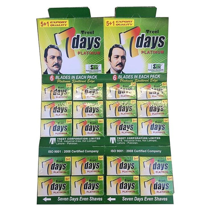 Treet 7 Days Platinum Double Edge Razor Blades - 20x5 Pack by Pasteur Pharmacy