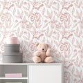 Timeet Pink Floral Peel and Stick Wallpaper Vinyl 17in x 78.7in Modern by Deal US