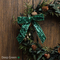 LaRibbons 24 Pcs Green Crinkled Velvet Bows 3.94x3.94in Vintage Style by Deal US