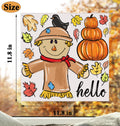 OWUH Fall Window Clings 6 Sheets Pumpkin Maple Leaves Scarecrow Brown by Deal US