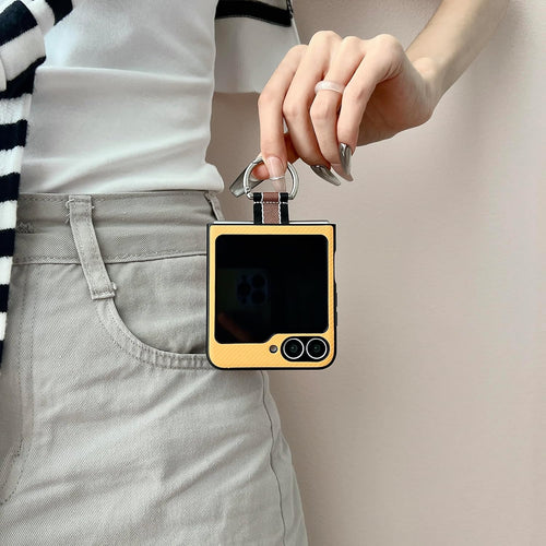 Metal Ring Ultra Slim Case for Samsung Galaxy Z Flip 6 Yellow by Merch Section