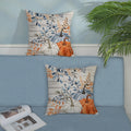 Yxuiyal Fall Pillow Covers 18x18 Set of 2 Blue Orange Pumpkin Leaves by Deal US