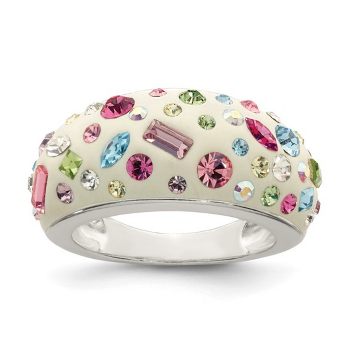 Silver Multi-Colored Stone Rings by Fine Color Jewels