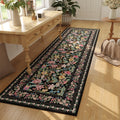 Vowkten Kitchen Runner Rug 2'x6' Non Slip Washable Black Vintage Polyester by Deal US