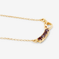 18k Gold Plated Genuine Garnet Infinity Heart Pendant Necklace by Fine Color Jewels