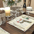 DaDa Bedding Set of 4-Pieces Magical Snowman Holiday Tapestry Placemats 13” x 19” (9733) by DaDalogy Bedding Collection