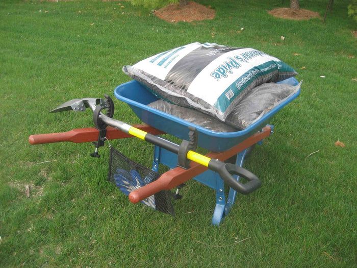 GrizzlyGrip Wheelbarrow Tool Holder with Mesh Bag Secures Tools Nylon by Deal US