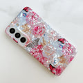 for Galaxy S22 5G Case 6.1",Cute Crystal Clear Floral Shell Pattern Design for G