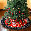 Soulchen Christmas Tree Skirt Double Layer Red Black Yellow Big Wave Point 51" by Deal US