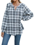 INFITTY Women's Long Sleeve Plaid Flannel Shirt Jacket White Size S by Deal US