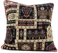 DaDa Bedding Set of 8 Pieces Dark Botanical Mughal Floral Table Woven Black Tapestry - 4 Placemats, 2 Table Runners, 2 Throw Pillow Covers (18197) by DaDalogy Bedding Collection
