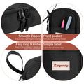 Zzrywuty Large Zipper Pen Case Pencil Pouch for Office Travel Black by Deal US