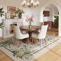 Vowkten 5x7 Chinoiserie Floral Vintage Washable Rug Non Slip Beige by Deal US