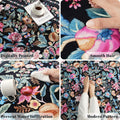 Vowkten Kitchen Runner Rug 2'x6' Non Slip Washable Black Vintage Polyester by Deal US
