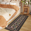 Vowkten Kitchen Runner Rug 2'x6' Non Slip Washable Black Vintage Polyester by Deal US