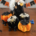 Generic Velvet Halloween Pumpkin Decor 4PCS Black Orange 3.94x3.54in by Deal US
