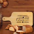 FONDCANYON Cat Mom 15x7 Cutting Board with Handle Kitchen Gift by Deal US