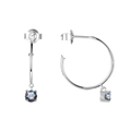 Created Alexandrite Hoop Earrings by Fine Color Jewels