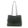 Fendi Shoulder Bag Zucchino Canvas Leather Black #9207