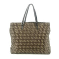 Fendi Tote Zucchino Canvas Leather Brown Beige #9208 by Bolt Boutique