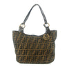 Fendi Shoulder Bag Zucca Canvas Leather Khaki Brown #9210