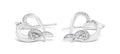 Sterling Silver Round Cut Diamond Heart Dangle Earrings (0.09 cttw, H-I Color, I1-I2 Clarity) by Bids.com