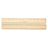 Westcott Wood Ruler, Metric and 1/16" Scale with Single Metal Edge, 12"/30 cm Long