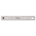 Westcott Stainless Steel Office Ruler With Non Slip Cork Base, Standard/Metric, 6" Long