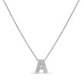 10K White Gold Diamond Accent "A" Initial Bubble Pendant Necklace by Bids.com