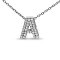 10K White Gold Diamond Accent "A" Initial Bubble Pendant Necklace by Bids.com