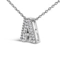 10K White Gold Diamond Accent "A" Initial Bubble Pendant Necklace by Bids.com