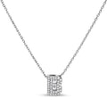 10K White Gold Diamond Accent "A" Initial Bubble Pendant Necklace by Bids.com