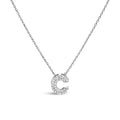 10K White Gold Diamond Accent "A" Initial Bubble Pendant Necklace by Bids.com