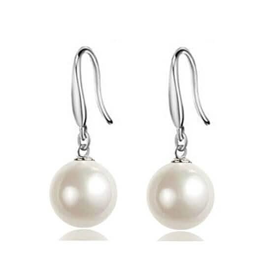 925 Silver Filled High Polish Finish Elegant Statement Pearl Earrings by DailySale
