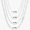 925 Italian Solid Sterling Silver Paperclip Necklace