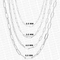 925 Italian Solid Sterling Silver Paperclip Necklace by DailySale