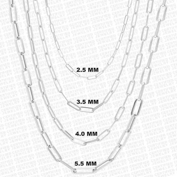 925 Italian Solid Sterling Silver Paperclip Necklace by DailySale