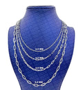 925 Italian Solid Sterling Silver Paperclip Necklace by DailySale