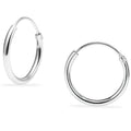 925 Solid Sterling Silver Endless Hoop Earrings - Assorted Sizes by DailySale