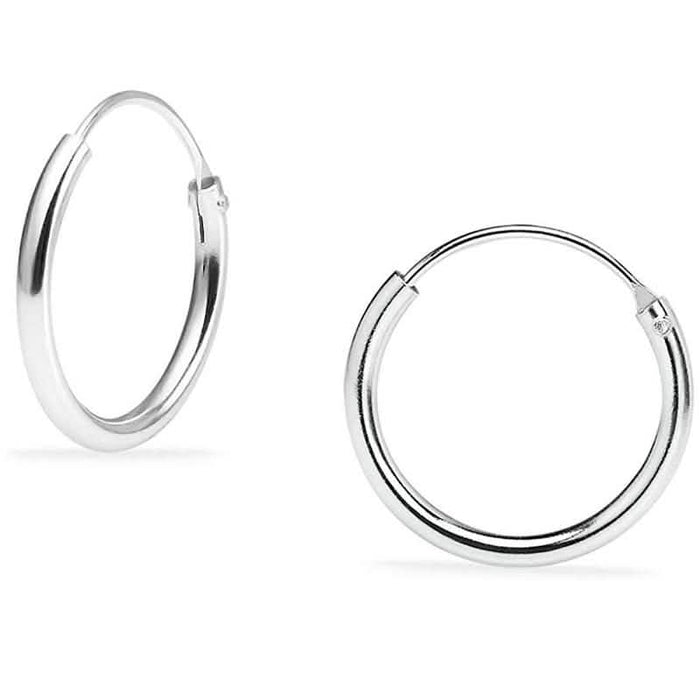 925 Solid Sterling Silver Endless Hoop Earrings - Assorted Sizes by DailySale