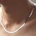 .925 Solid Sterling Silver Flat Snake Link Chain by DailySale