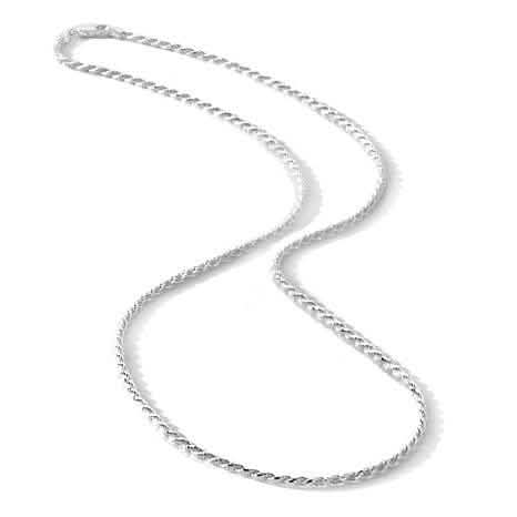 925 Sterling Silver 1.5mm Diamond Cut Rope Chain by DailySale