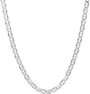 925 Sterling Silver 2mm Marina Link Chain Necklace