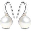 925 Sterling Silver 7.5-8mm White Freshwater Cultured Pearl Dangle Drop Earrings by DailySale